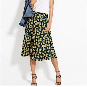 The Limited- Navy Lemon Pleated Skirt- Size 8.